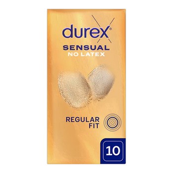 Durex Sensual No Latex, prezerwatywy nielateksowe, 10 szt.