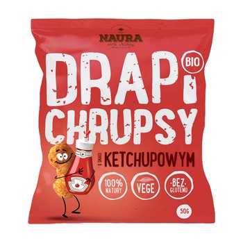 Naura, Drapi Chrupsy, bio chrupki o smaku ketchupowym, 50 g