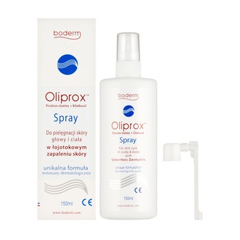 Oliprox, spray do pielęgnacji głowy i ciała w łojotokowym zapalenia skóry, 150 ml