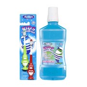 Zestaw Active Kids Quick, płyn do płukania jamy ustnej, fluor, 500 ml + szczoteczka dla dzieci, 3-6 lat, 2 szt.