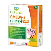 Naturell Omega 3 Uczeń, żelki, smak cytrusowo-truskawkowy, 27 szt.