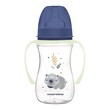 Canpol Babies Easy Start, Sleepy Koala, butelka szeroka antykolkowa ze świecącymi uchwytami, niebieska, 240 ml, 1 szt.