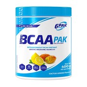 6PAK, BCAA, smak cactus-lemon (kaktus-cytryna), proszek, 400 g