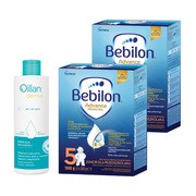 Zestaw 2x Bebilon Advance Pronutra 5, Junior, formuła na bazie mleka dla przedszkolaka, 1000 g + Oillan Derm+, emulsja do kąpieli, 200 ml