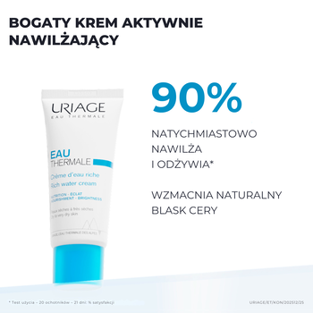 Uriage Eau Thermale, bogaty krem aktywnie nawilżający, 40 ml