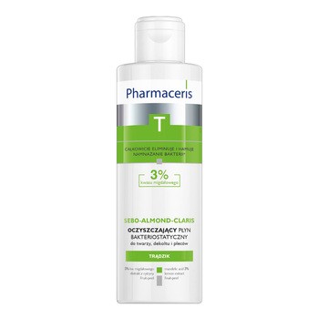 Pharmaceris T Sebo-Acidum-Claris, oczyszczający płyn bakteriostatyczny do twarzy, dekoltu i pleców, 190 ml