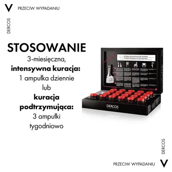 Vichy Dercos Aminexil Clinical 5, kuracja przeciw wypadaniu włosów dla mężczyzn, 6 ml, 21 ampułek