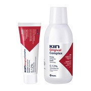 Zestaw, Kin Gingival Complex: płyn do płukania jamy ustnej, 250 ml + pasta do zębów, 75 ml