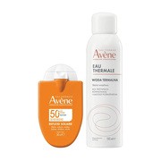 Zestaw Avene Eau Thermale, krem refleks słoneczny SPF 50+, 30 ml + woda termalna, aerozol, 150 ml