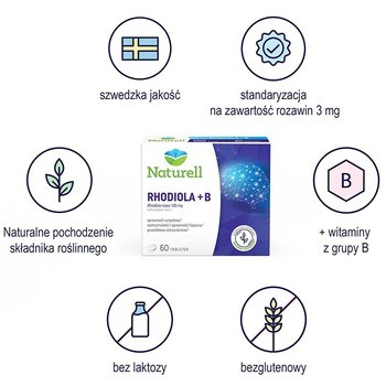 Naturell Rhodiola + B, tabletki, 60 szt.