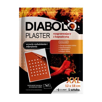 Diabolo Plaster, rozgrzewający plaster z kapsaicyną, 1 szt.