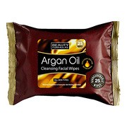 Beauty Formulas, chusteczki oczyszczające z olejem arganowym, 25 szt.