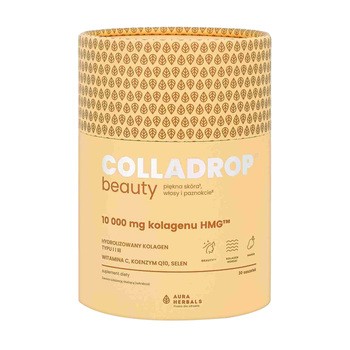 Colladrop Beauty, Kolagen HMG 10000 mg, proszek, smak mango, 30 szt.