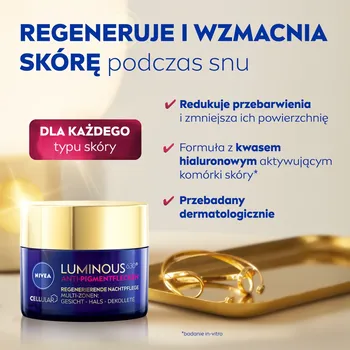 Nivea Cellular Luminous 630, krem regenerujący przeciwko przebarwieniom, na noc, 50 ml