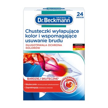 Dr. Beckmann, chusteczki wyłapujące kolor i wspomagające usuwanie brudu, 24 szt.