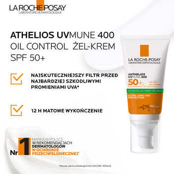 La Roche-Posay Anthelios UVMUNE 400 Oil-Control, żel-krem SPF 50+, 50 ml