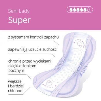 Seni Lady, wkładki urologiczne, super, 15 szt.