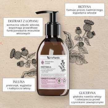 Vis Plantis Pharma Care, odżywka do włosów wypadających, łopian + biotyna, 300 ml