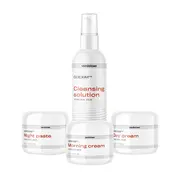 Zestaw Odexim, płyn oczyszczający, 150 ml + krem na ranek, 30 ml + krem na dzień, 30 ml + pasta na noc, 30 ml