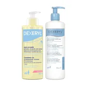 Zestaw Dexeryl, olejek do mycia ciała, 500 ml + krem emolientowy, 500 g