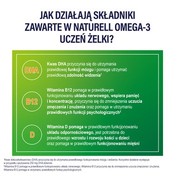 Naturell Omega 3 Uczeń, żelki, smak cytrusowo-truskawkowy, 27 szt.