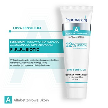 Pharmaceris A Lipo-Sensilium, odżywczy krem lipidowy z niacynamidem do twarzy, 50 ml