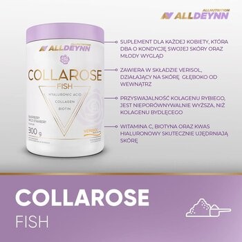 Allnutrition, ALLDEYNN CollaRose Fish, smak malinowo-poziomkowy, proszek, 300 g