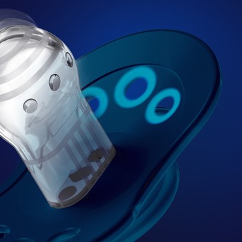 Canpol Lovi Stardust, smoczek silikonowy uspokajający, dynamiczny 0-3 m, fioletowy, 2 szt.