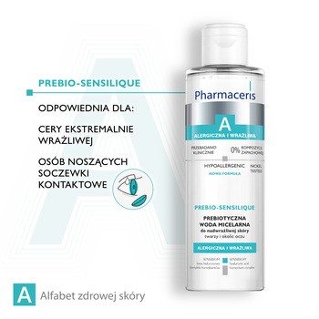 Pharmaceris A Prebio-Sensilique, prebiotyczna woda micelarna do nadwrażliwej skóry twarzy i okolic oczu, 200ml