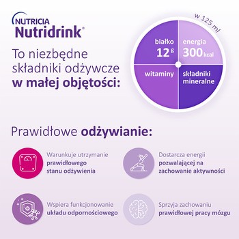 Nutridrink, smak waniliowy, płyn, 4 x 125 ml