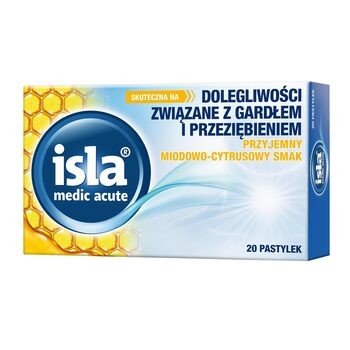 Isla medic acute miodowo-cytrusowa, pastylki do ssania, 20 szt.