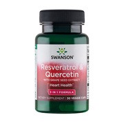 Swanson Resveratrol & Quercetin With Grape Seed Extract, kapsułki, 30 szt.