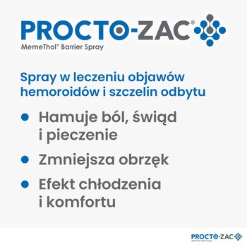 Procto-Zac MemeThol Barrier Spray, na hemoroidy i szczeliny odbytu, 10 ml