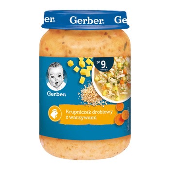Gerber, krupniczek drobiowy z warzywami, 9 m+, 190 g
