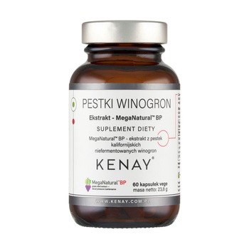 KENAY Mega Natural, ekstrakt z pestek winogron, kapsułki, 60 szt.