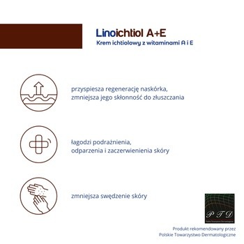 Linoichtiol A+E, krem ichtiolowy, z witaminą A, E, 50 g