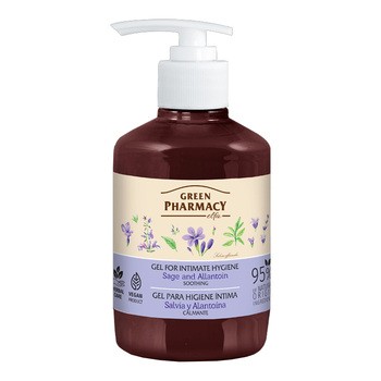 Green Pharmacy, łagodzący żel do higieny intymnej, kora dębu i szałwia lekarska, 300 ml