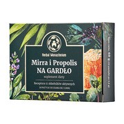 Herbal Pharmaceuticals, Mirra i Propolis na Gardło bez cukru, pastylki do ssania, 24 szt.