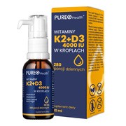 Pureo Health, Witaminy K2 + D3, krople, 30 ml