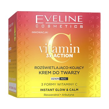 Eveline Vitamin C 3x Action, rozświetlająco-kojący krem do twarzy, 50 ml