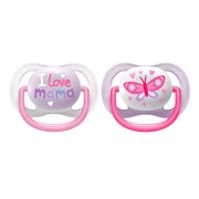 Avent Ultra Air Happy, smoczek-gryzaczek, girl, 0-6 m, 2 szt.