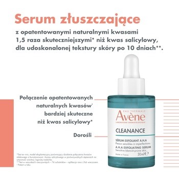 Avene Eau Thermale Cleanance A.H.A, serum złuszczające, 30 ml