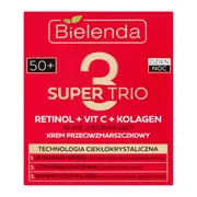 Bielenda Super Trio, silnie ujędrniający krem przeciwzmarszczkowy RETINOL + VIT C + KOLAGEN 50+, 50 ml