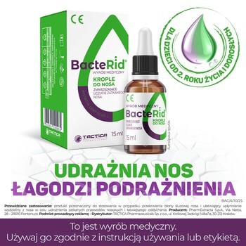 BacteRid, krople udrażniające nos, 15 ml