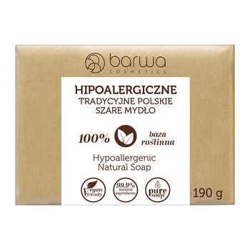 Barwa, hipoalergiczne tradycyjne polskie szare mydło, 190 g