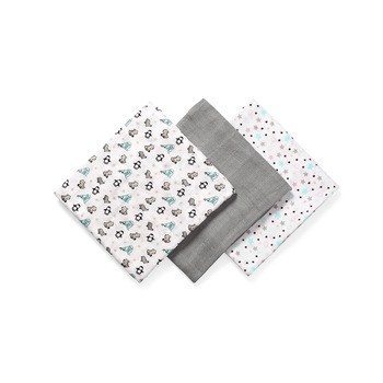 BabyOno, naturalne pieluszki z włókien bambusa organicznego, kolor szary, 3 szt.