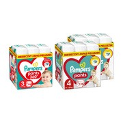 Zestaw 2 x Pampers Pants 4 (9-15 kg), 176 szt. + Pampers Pants, 3 (6-11 kg), 204 szt.
