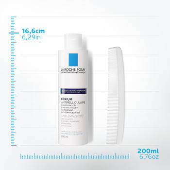 La Roche-Posay, Kerium, szampon-żel przeciwłupieżowy, włosy tłuste, 200 ml