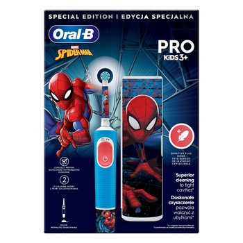 Oral-B, Pro KIds 3+, Spider-Man, szczoteczka elektryczna + etui