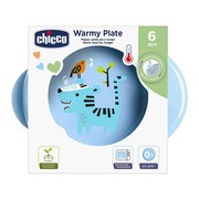 Chicco, Talerz podgrzewany do karmienia, niebieski, 6 m+, 1 szt.